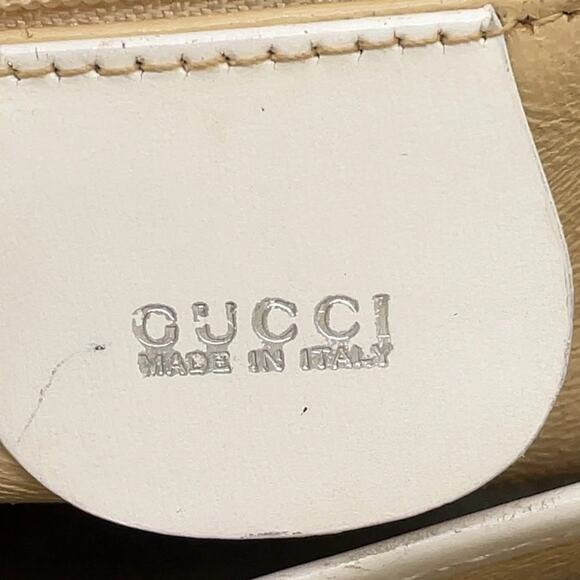 Vintage GUCCI Bamboo Light Beige Patent Leather Top-Handle Handbag - Picture 14 of 16